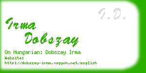 irma dobszay business card